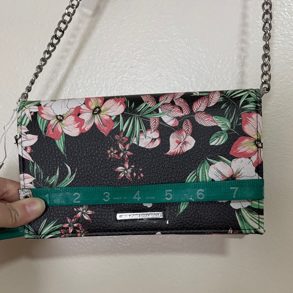 NWT New York and Co Floral Black Crossbody Bag - Picture 4 of 5